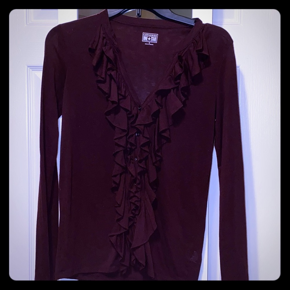 Converse dark burgundy top